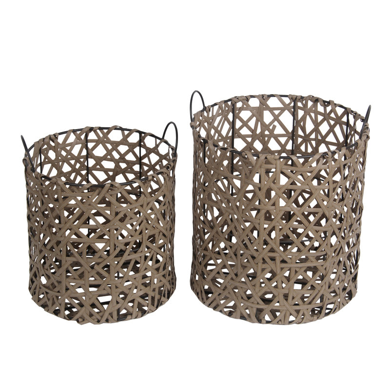 Beachcrest Home 2 Piece Round Resin Wicker Basket Set & Reviews Wayfair